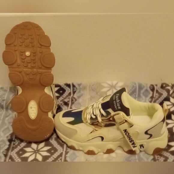 Women's shoes sneakers breathable fresh sponge cake sole round toe mesh - Picture 2 of 4